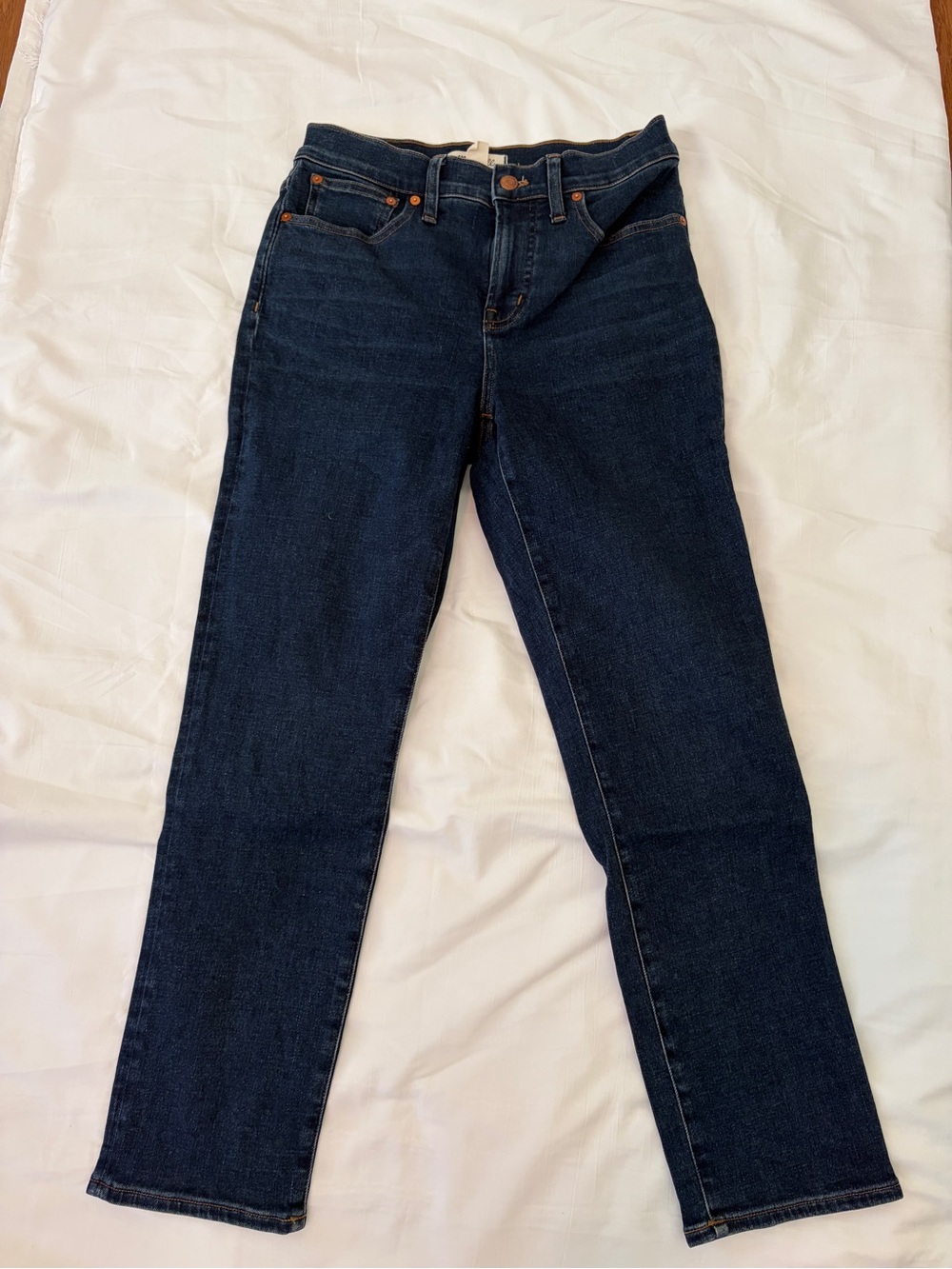Madewell Mid-Rise Straight Dark Wash Jeans, size 27P